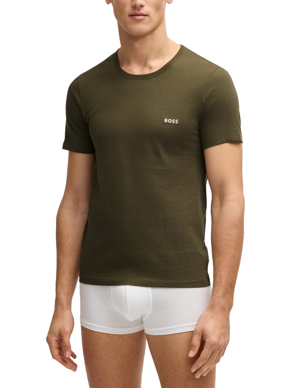 Product image 5 of 5, which shows BOSS Organic Cotton Underwear T-Shirts, Pack of 3, Multi, M