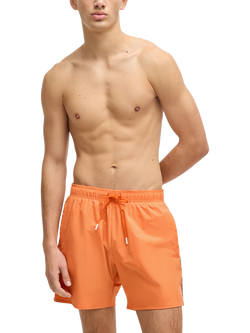 BOSS Signature Stripe Swim Shorts, Orange/Multi, Orange/Multi