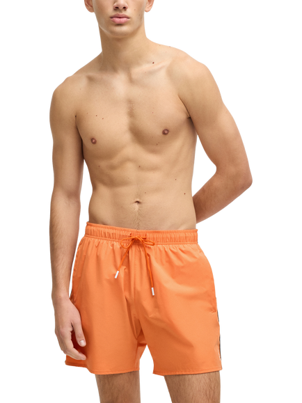 BOSS Signature Stripe Swim Shorts, Orange/Multi, Orange/Multi