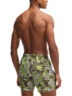 BOSS Floral Print Swim Shorts, Medium Green - view 2, Medium Green