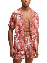 BOSS Seasonal Print Swim Shorts, Orange/Multi