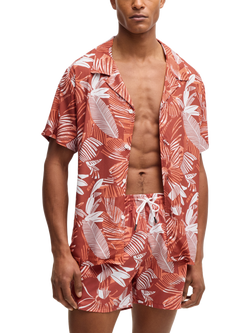 BOSS Seasonal Print Swim Shorts, Orange/Multi, Orange/Multi