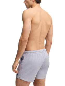 BOSS Stripe Seersucker Swim Shorts, Navy/White - view 2, Navy/White
