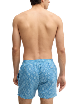 BOSS Geometric Print Swim Shorts, Light/Pastel Blue - view 2, Light/Pastel Blue