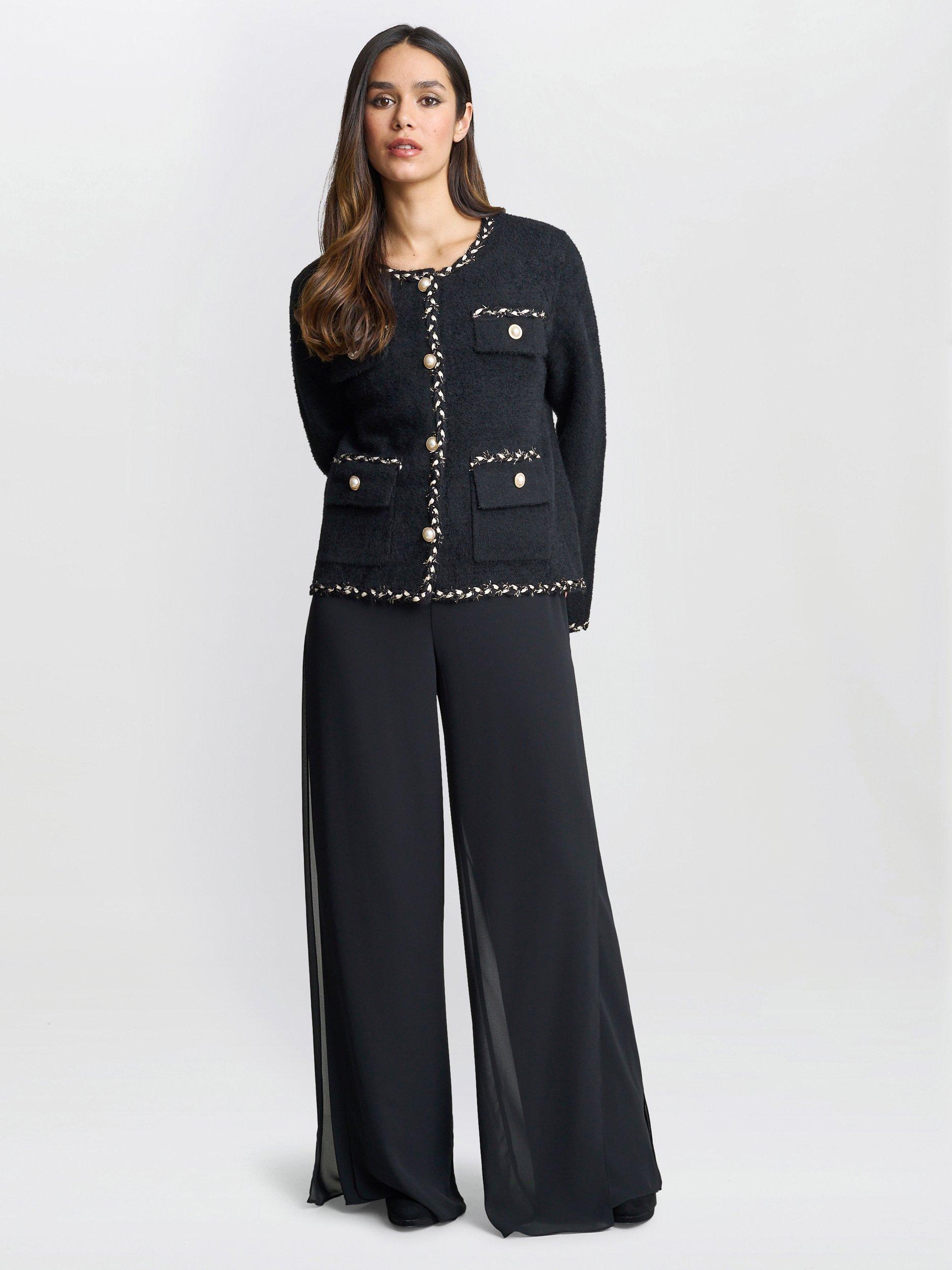 Product image 1 of 5, which shows Gina Bacconi Christy Textured Jacket, Black, One Size