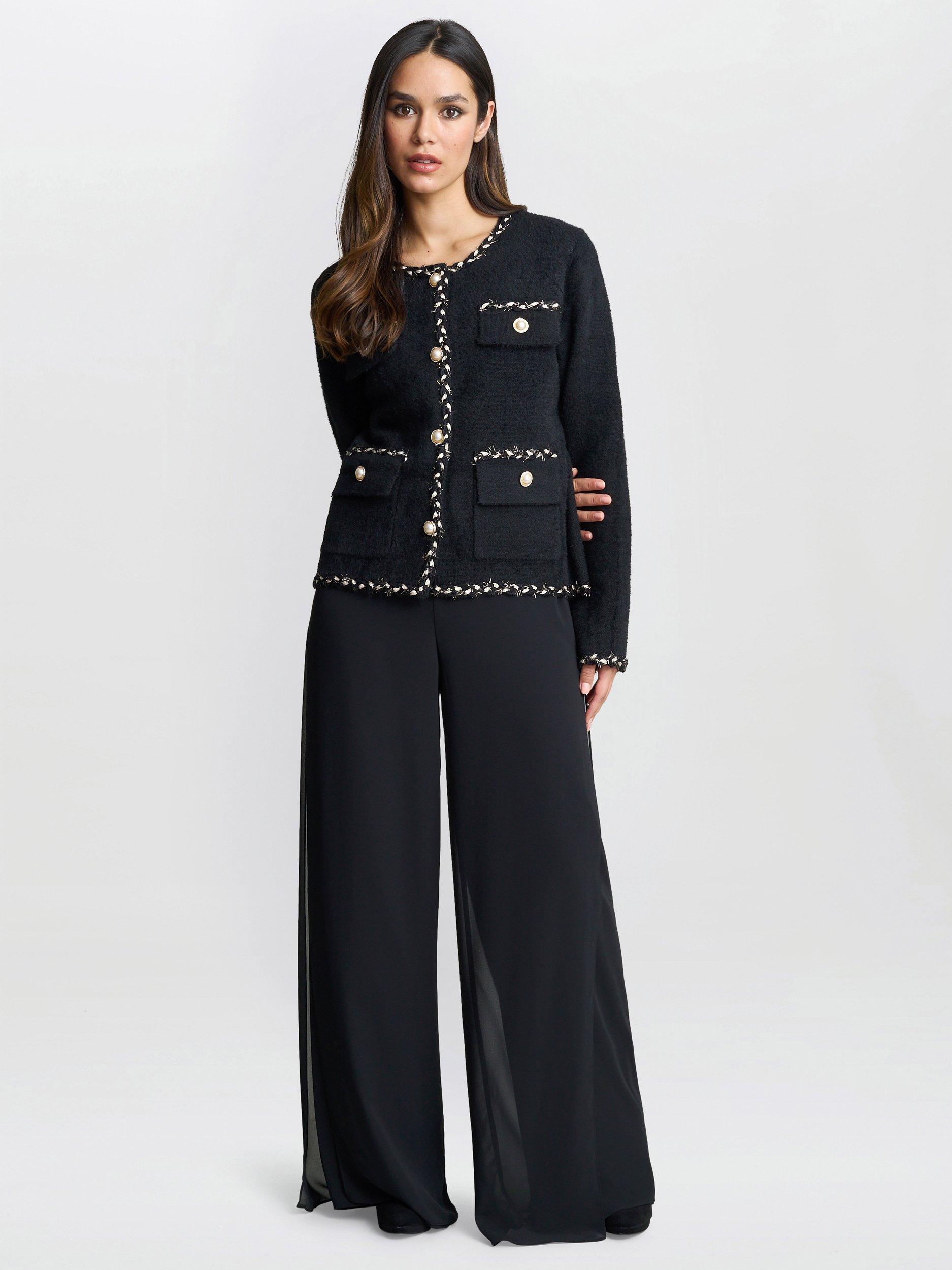 Product image 3 of 5, which shows Gina Bacconi Christy Textured Jacket, Black, One Size