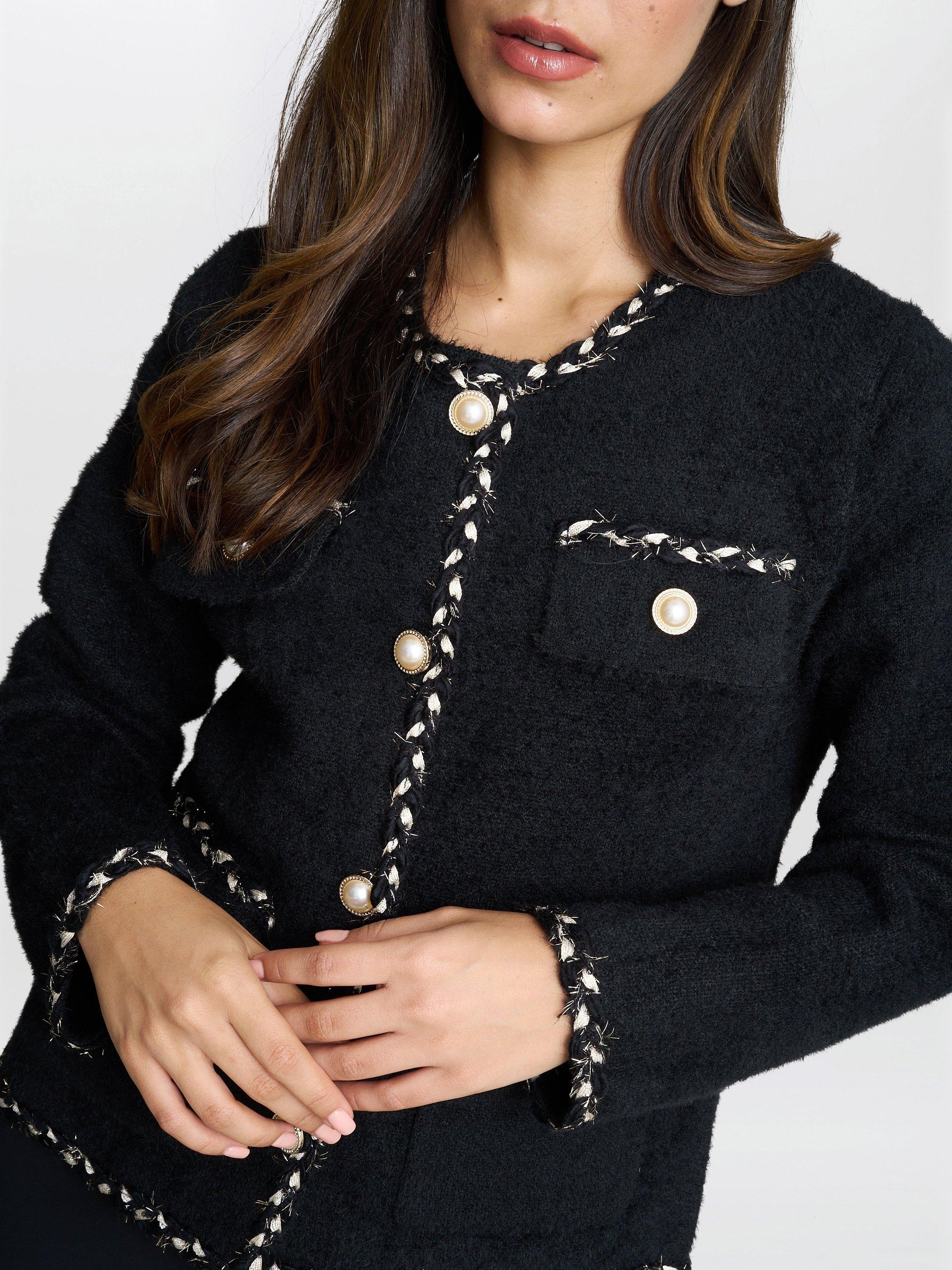 Product image 5 of 5, which shows Gina Bacconi Christy Textured Jacket, Black, One Size