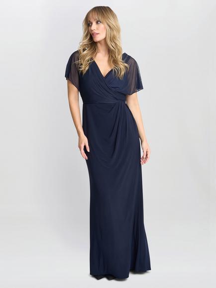 Gina Bacconi Elliot Jersey Maxi Dress, Navy, Navy