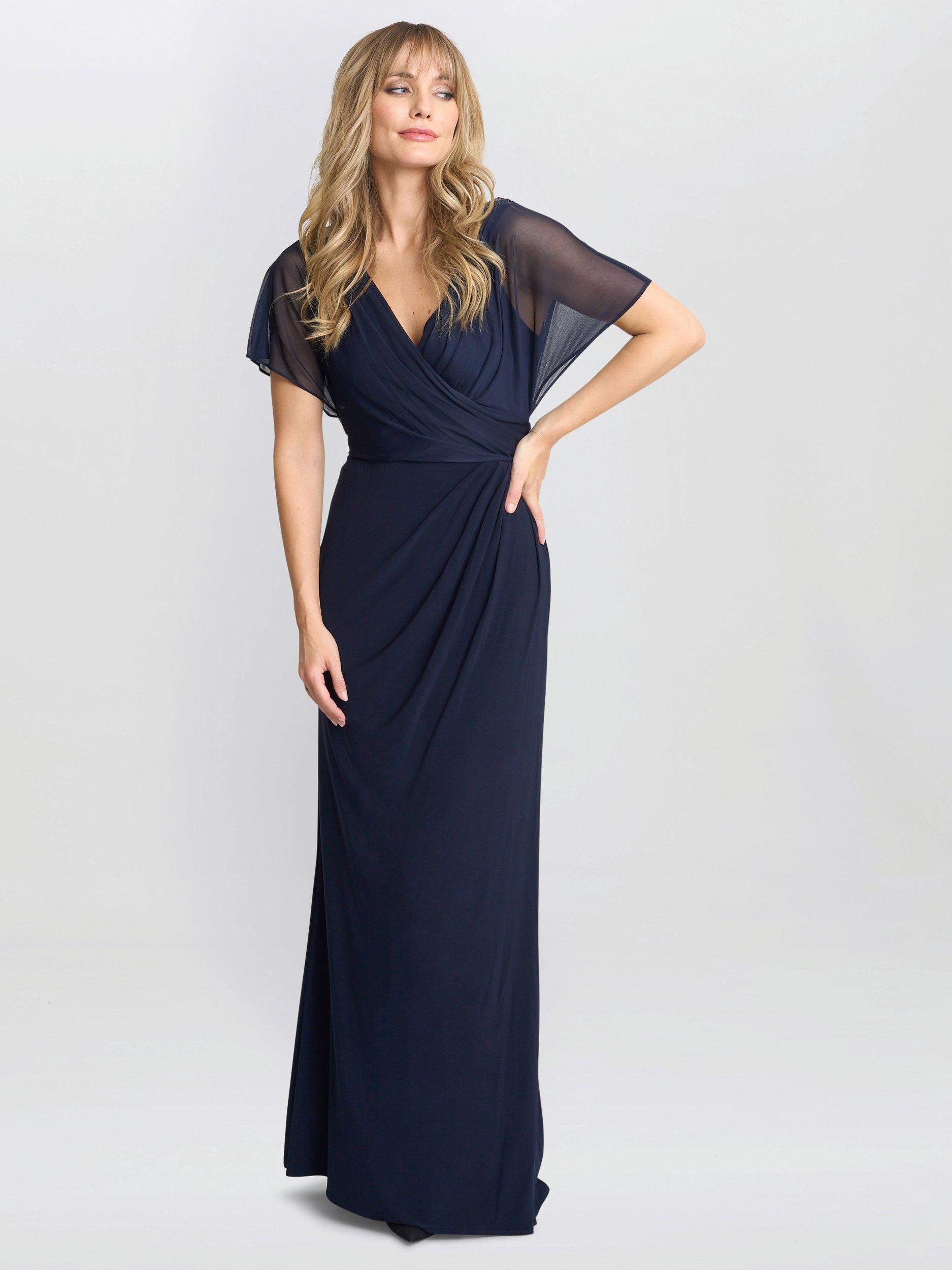 Product image 3 of 5, which shows Gina Bacconi Elliot Jersey Maxi Dress, Navy, 8