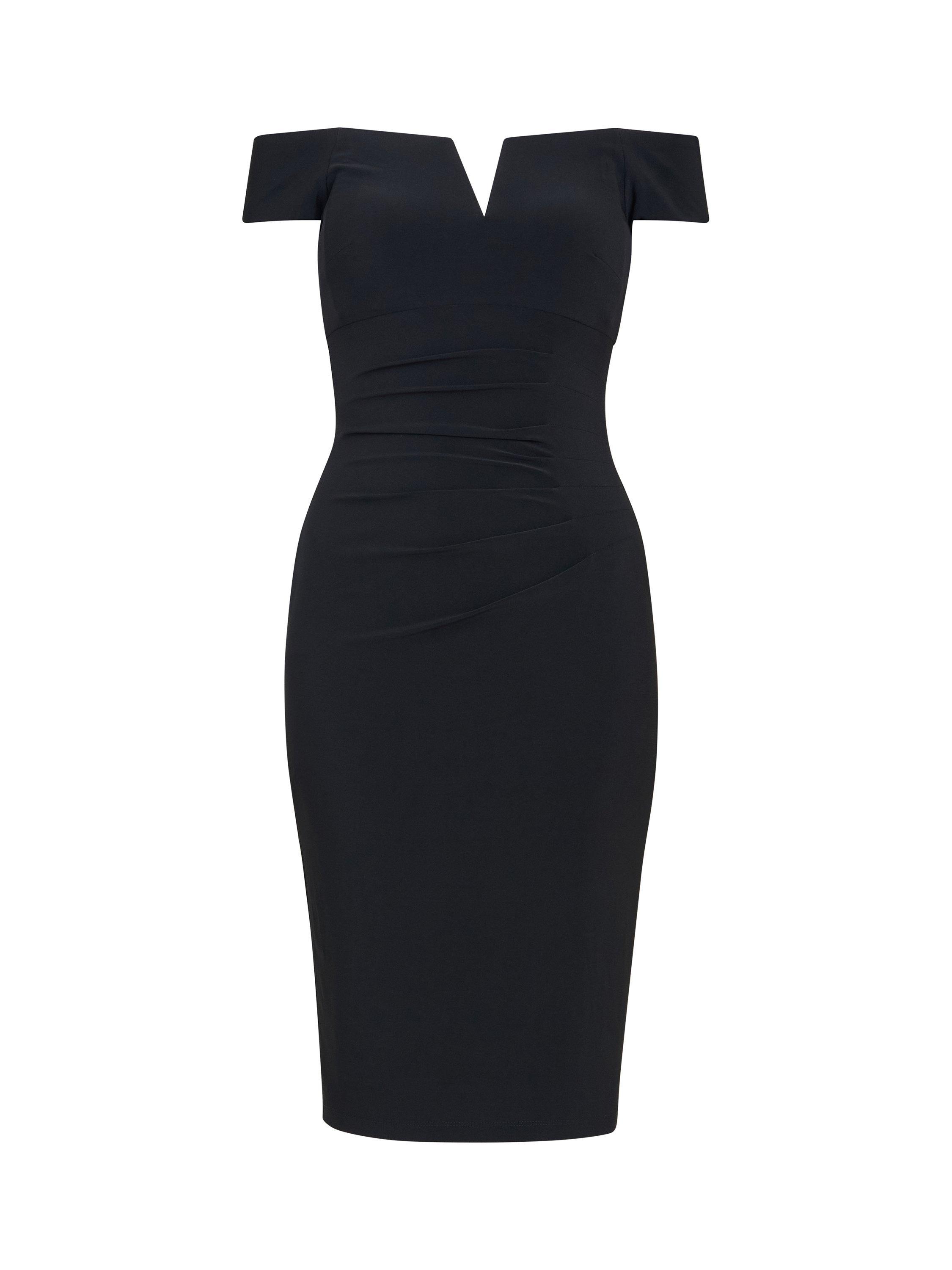 Product image 4 of 7, which shows Gina Bacconi Cath Off Shoulder Dress, Black, 8
