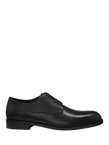 BOSS Leather Derby Shoes, Black, Black