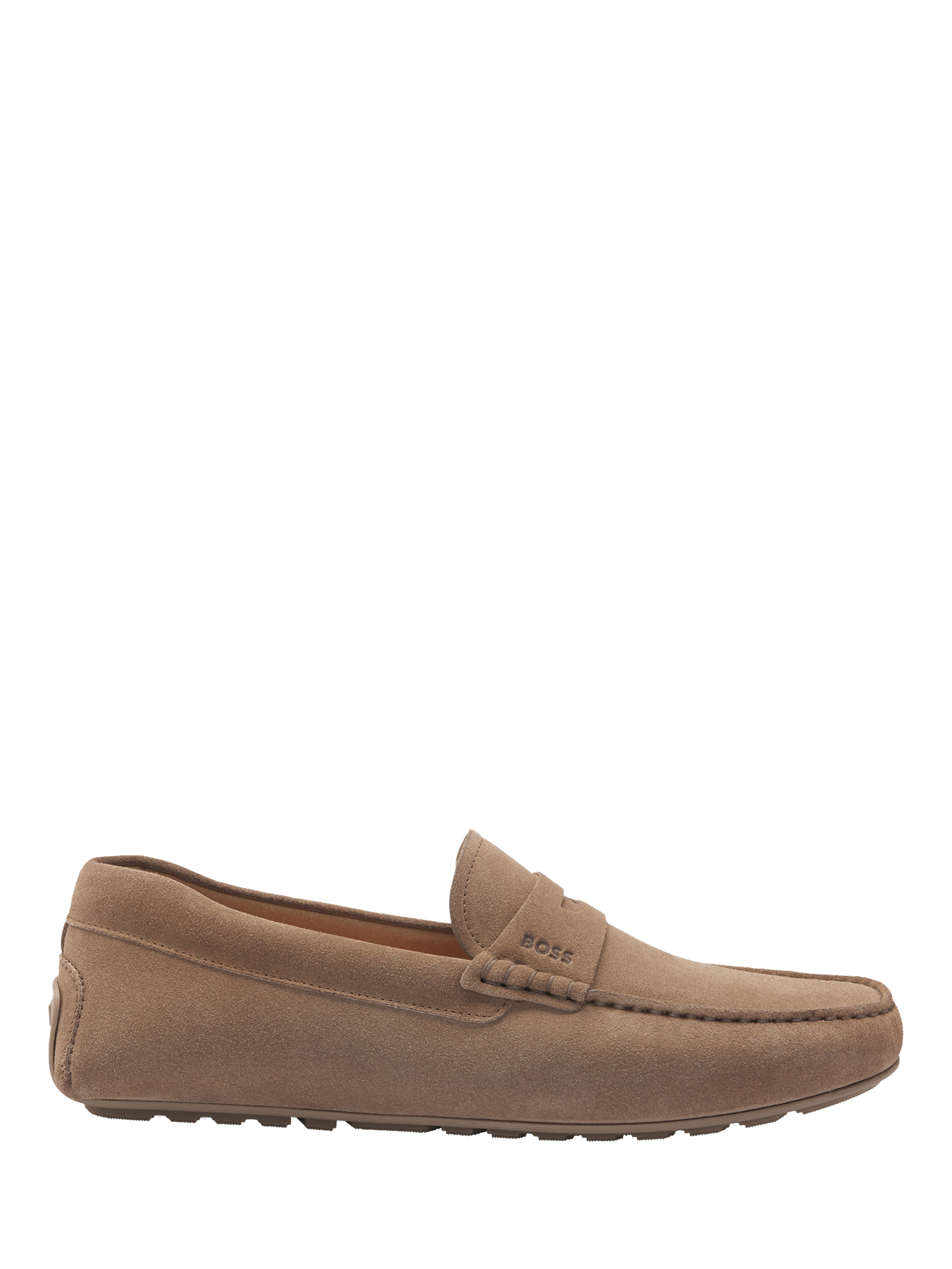 Product image 1 of 5, which shows BOSS Suede Penny Loafers, Medium Beige, 8