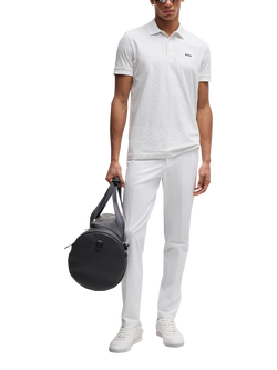 BOSS Nappa Leather Perforated Detail Trainers, White - view 2, White