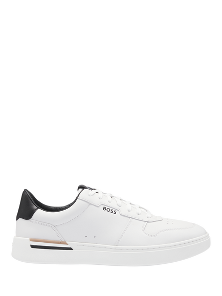 BOSS Leather Trainers, Open White
