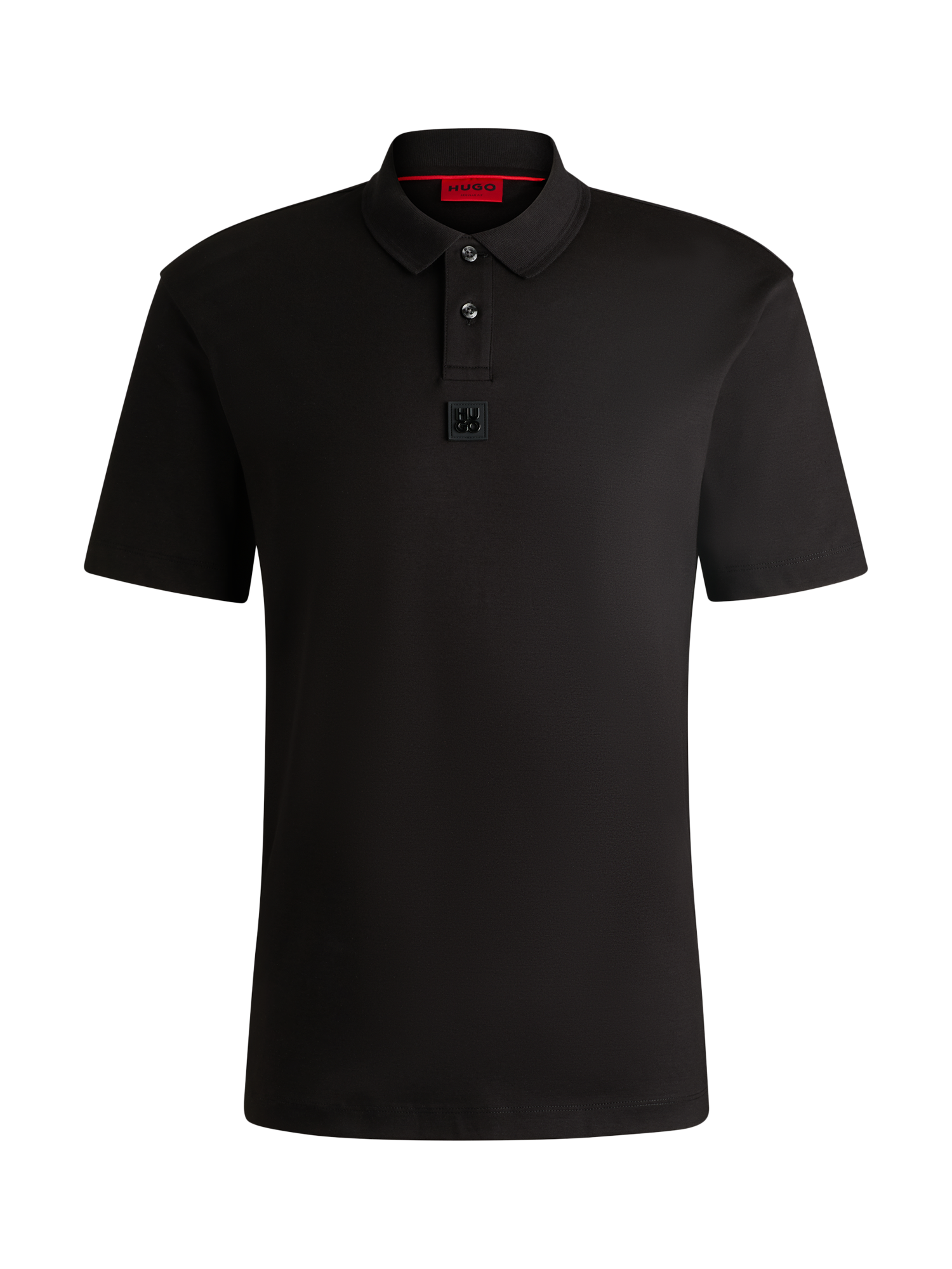 Product image 4 of 5, which shows HUGO Cotton Regular Fit Polo Shirt, Black, M