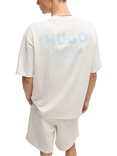 HUGO Cotton Regular Fit Short Sleeve Logo T-Shirt, Open White