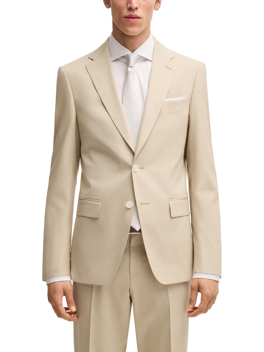 Product image 1 of 6, which shows BOSS Hutson Heritage Slim Fit Blazer, Light Beige, 34R