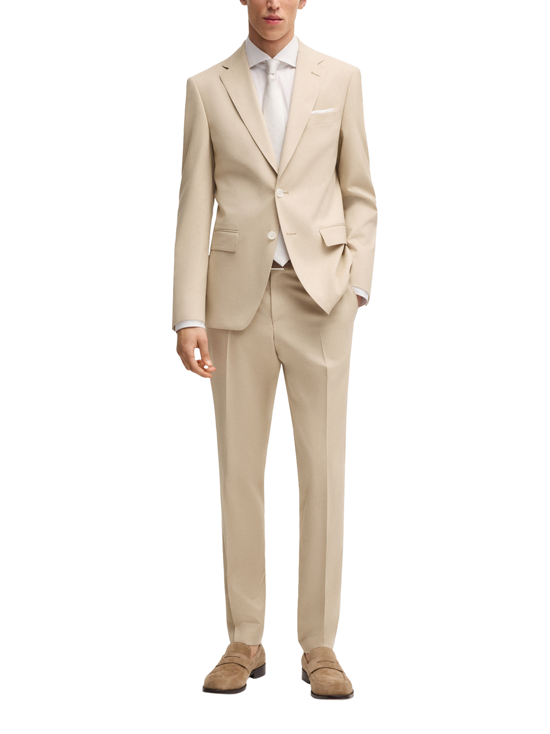 Product image 3 of 6, which shows BOSS Hutson Heritage Slim Fit Blazer, Light Beige, 34R