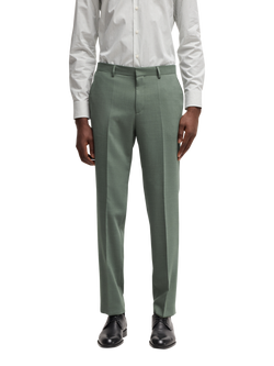 BOSS Virgin Wool Blend Tailored Suit Trousers, Light Green, Light Green