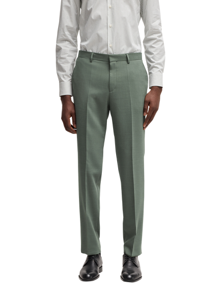 BOSS Virgin Wool Blend Tailored Suit Trousers, Light Green, Light Green