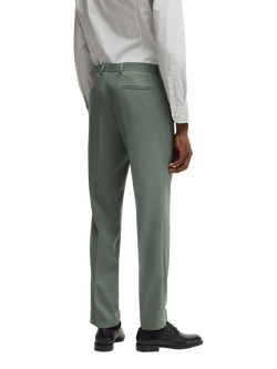 BOSS Virgin Wool Blend Tailored Suit Trousers, Light Green - view 2, Light Green