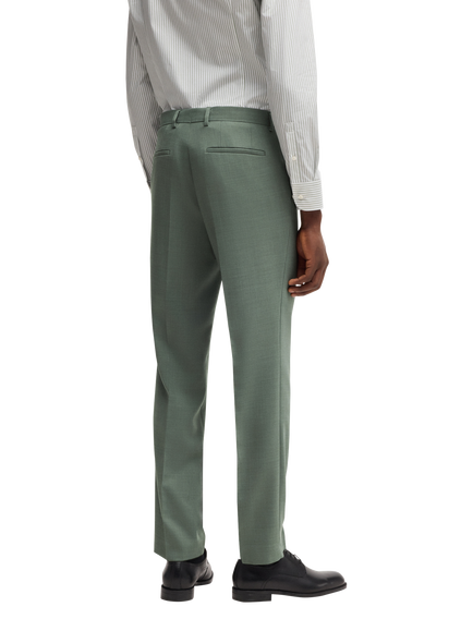 BOSS Virgin Wool Blend Tailored Suit Trousers, Light Green - view 2, Light Green