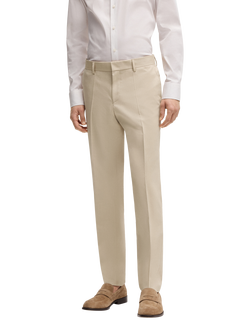 BOSS Genius Straight Suit Trousers, Light Beige, Light Beige