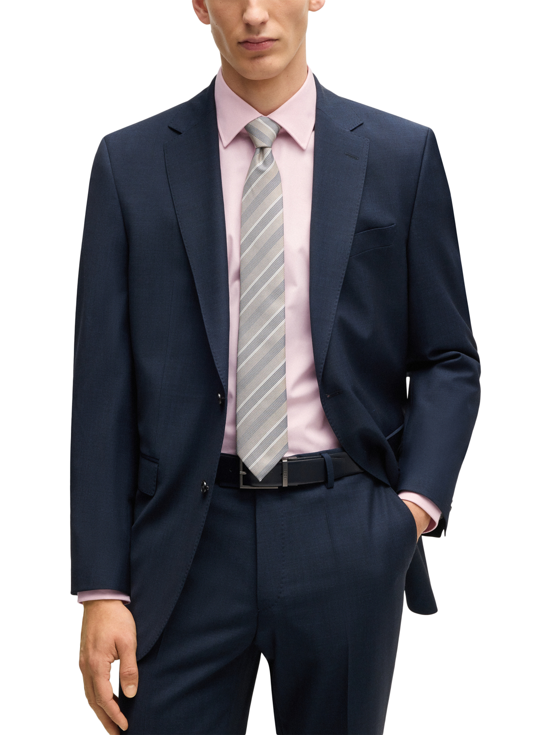 Product image 6 of 6, which shows BOSS Cotton Regular Fit Shirt, Light Pink, 17.75