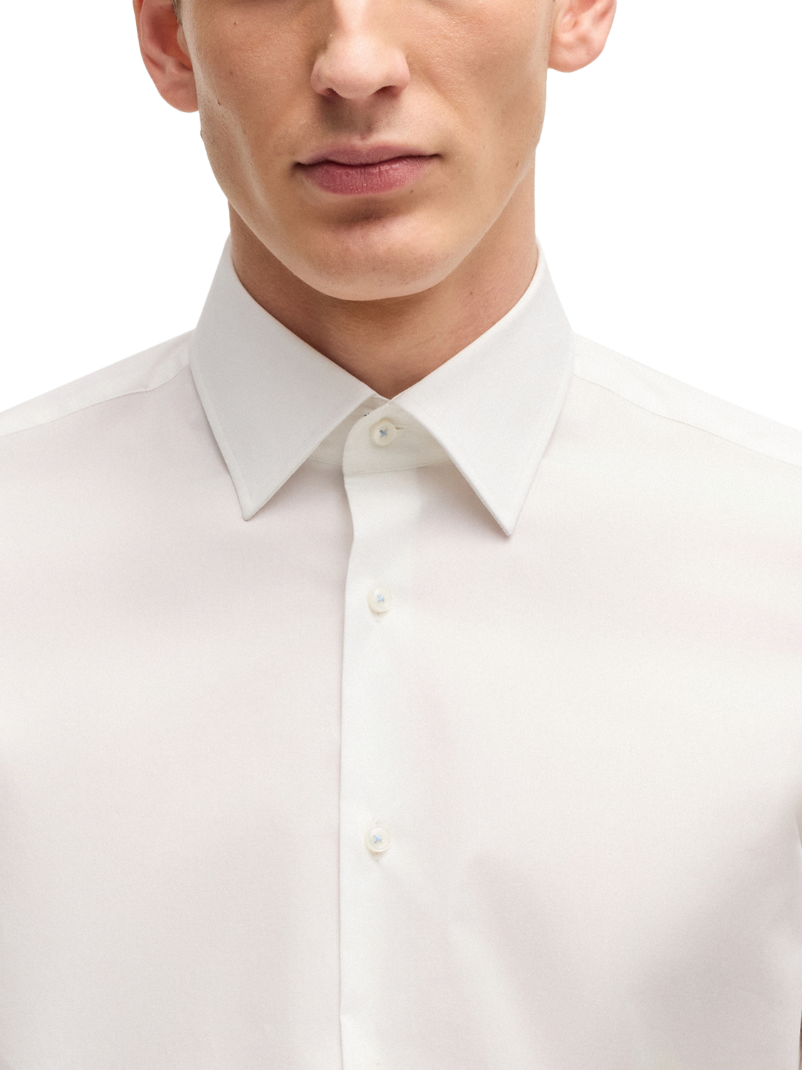 Product image 5 of 6, which shows BOSS Cotton Blend Regular Fit Shirt, White, 15