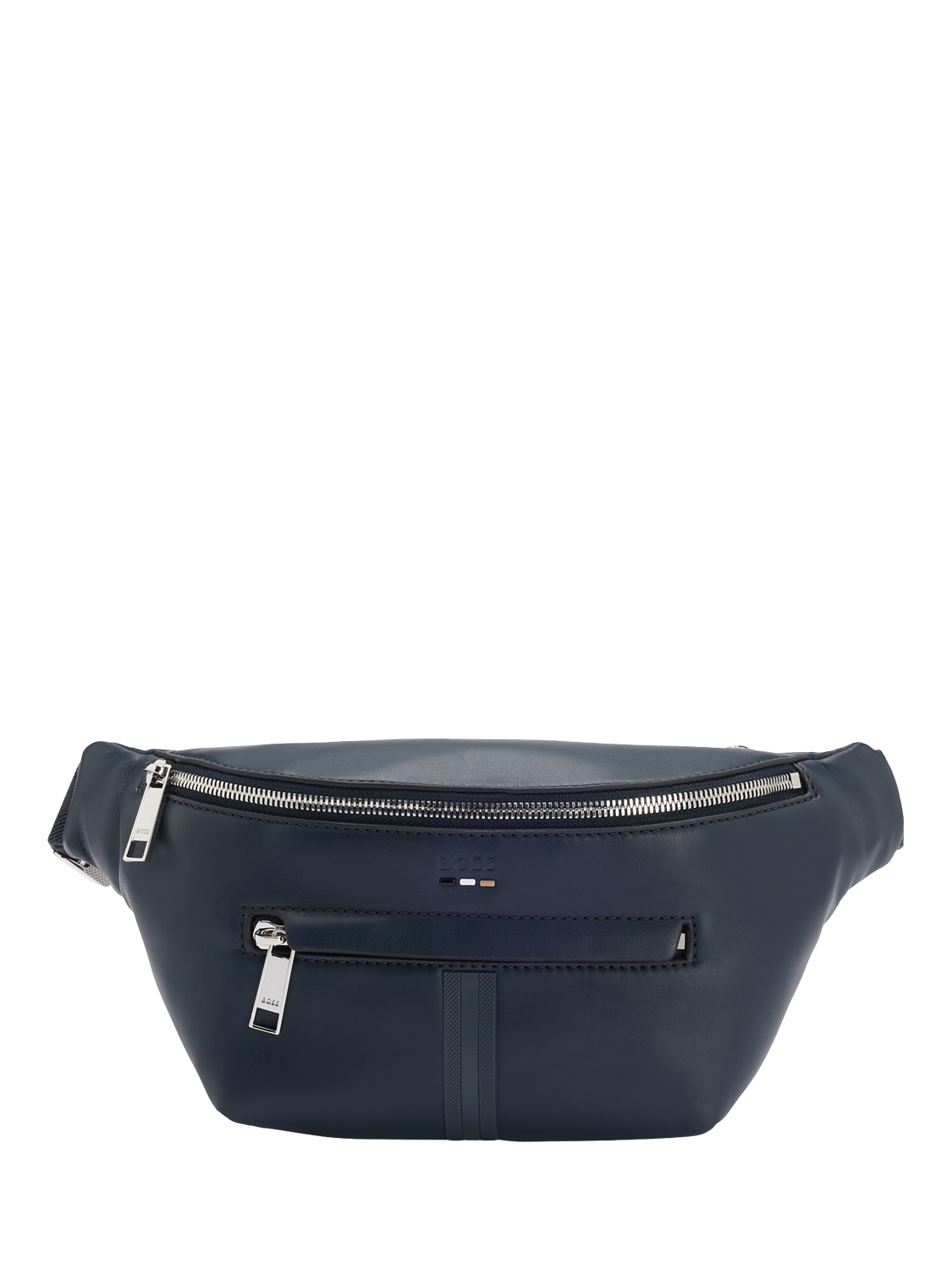 Product image 1 of 5, which shows BOSS Faux Leather Bum Bag, Dark Blue