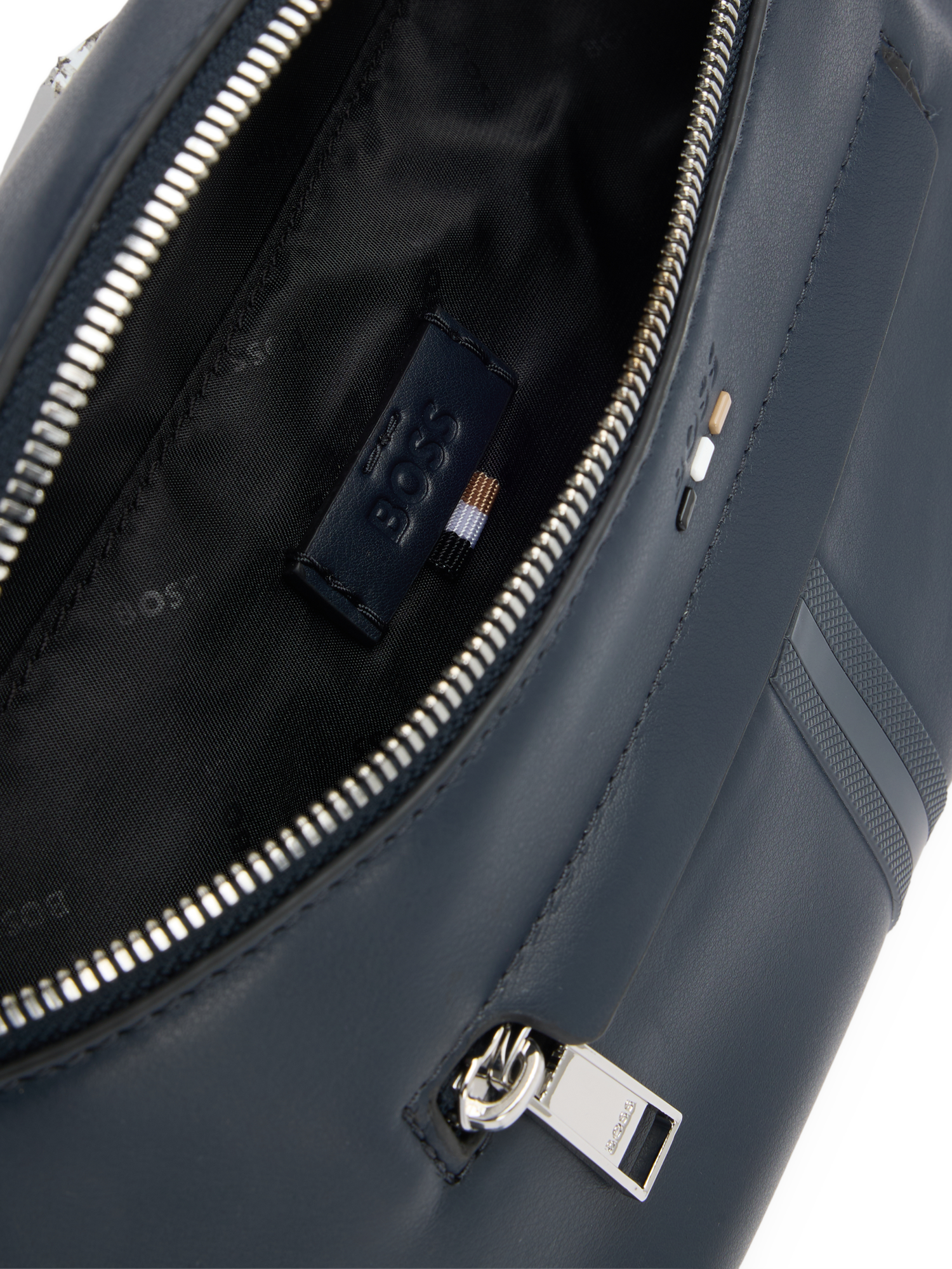 Product image 4 of 5, which shows BOSS Faux Leather Bum Bag, Dark Blue