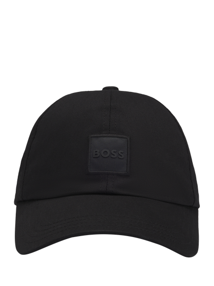BOSS Woven Logo Patch Baseball Cap, Black, Black
