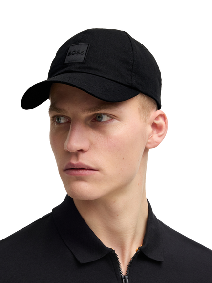 BOSS Woven Logo Patch Baseball Cap, Black - view 2, Black