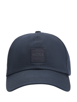 BOSS Cotton Woven Logo Baseball Cap, Navy, Navy