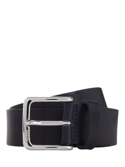 BOSS Italian Leather Belt, Navy, Navy