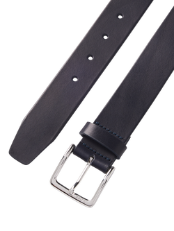 BOSS Italian Leather Belt, Navy - view 2, Navy