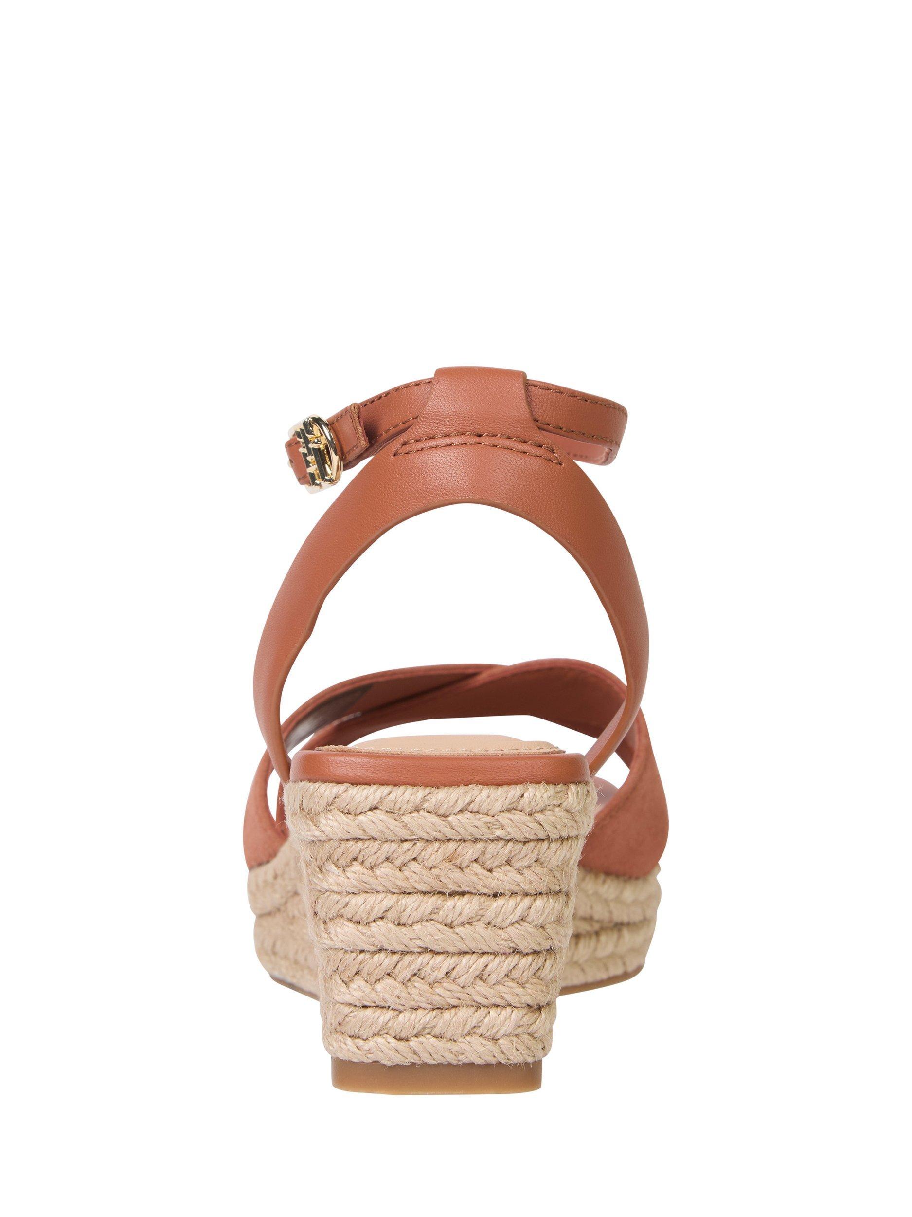 Product image 4 of 5, which shows Tommy Hilfiger Leather and Suede Mid Wedge Espadrille Sandals, Cinnamon Bark, EU36