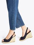 Tommy Hilfiger Cotton Canvas Slingback Wedge Heeled Espadrilles, Space Blue