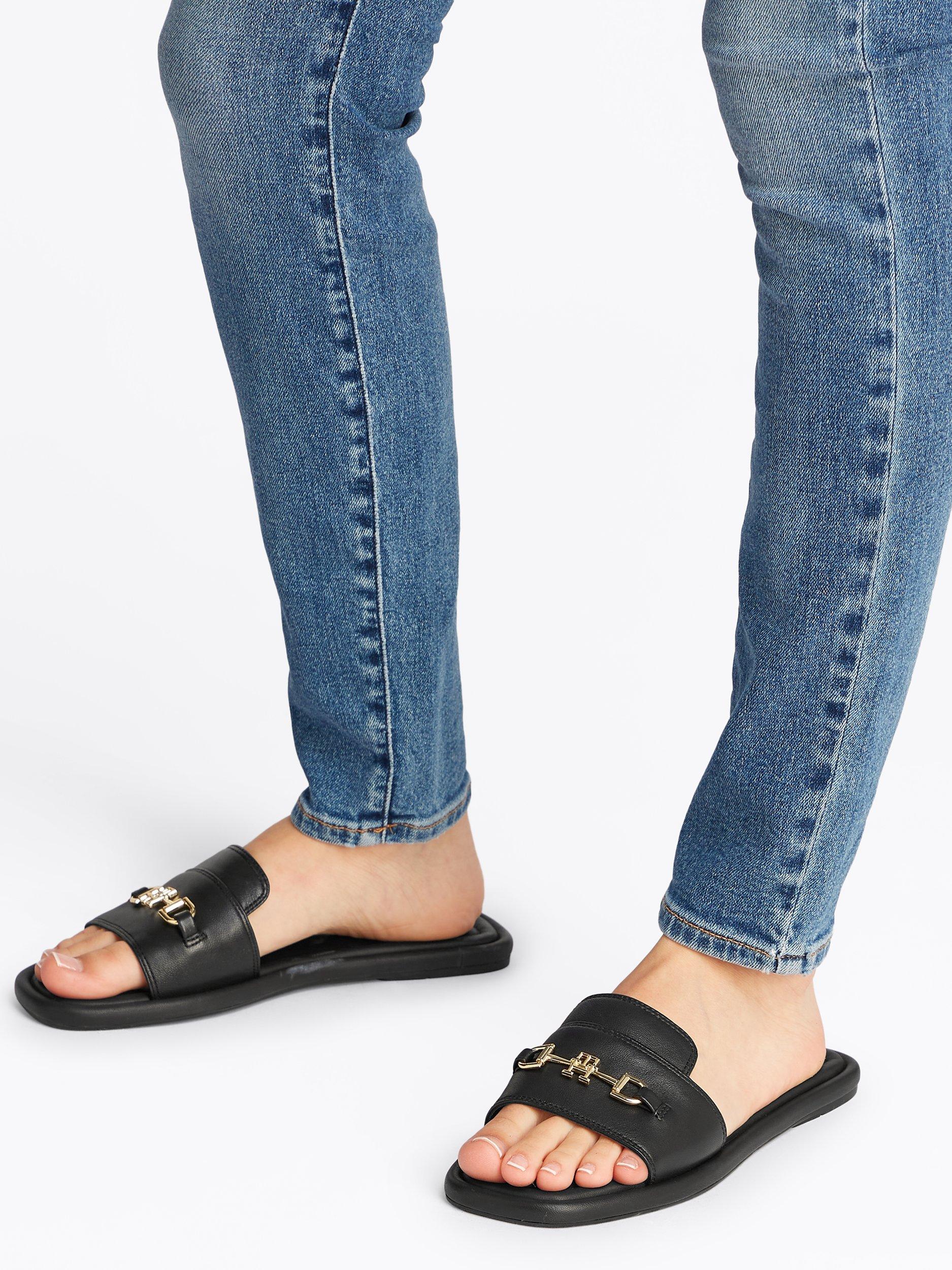 Product image 2 of 6, which shows Tommy Hilfiger Leather Horsebit Mule Sandals, Black, EU36