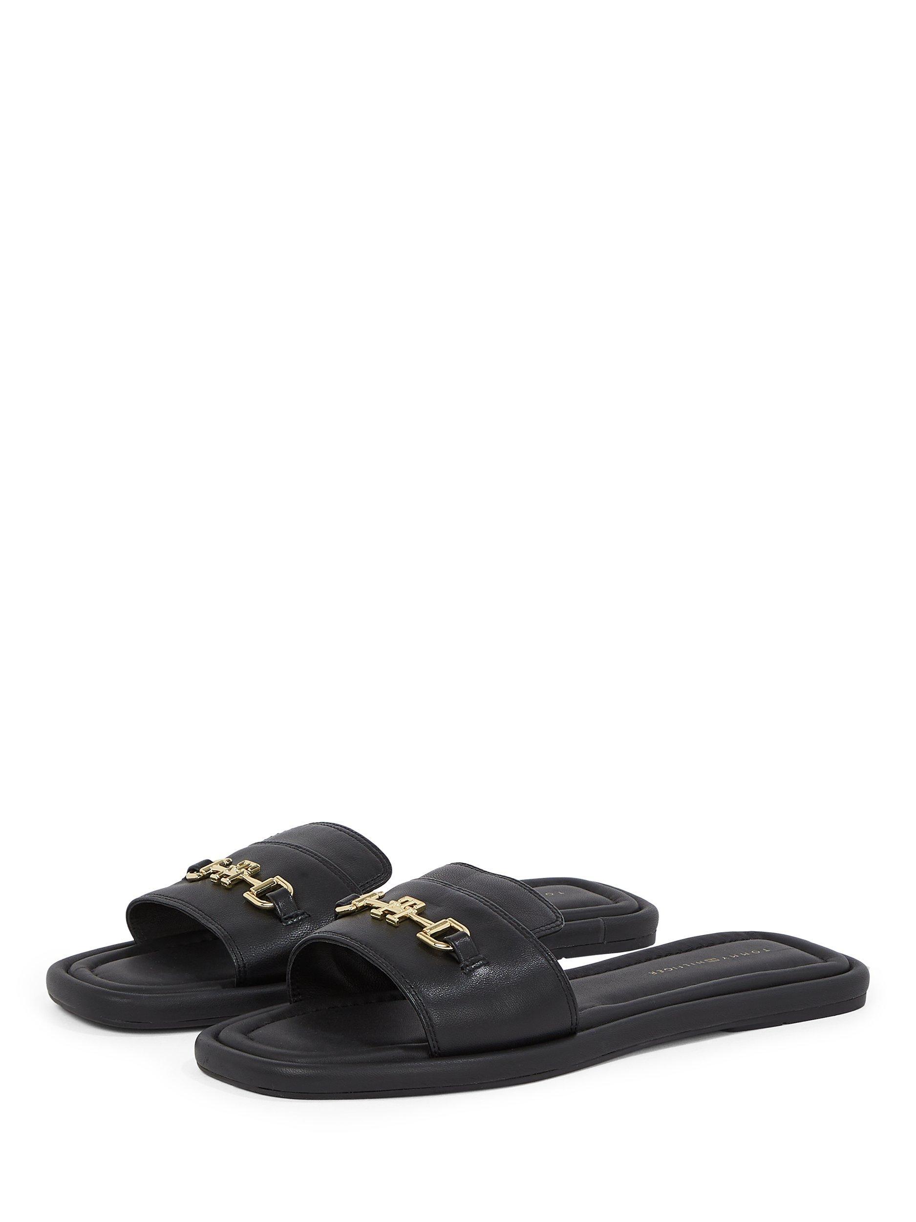Product image 3 of 6, which shows Tommy Hilfiger Leather Horsebit Mule Sandals, Black, EU36