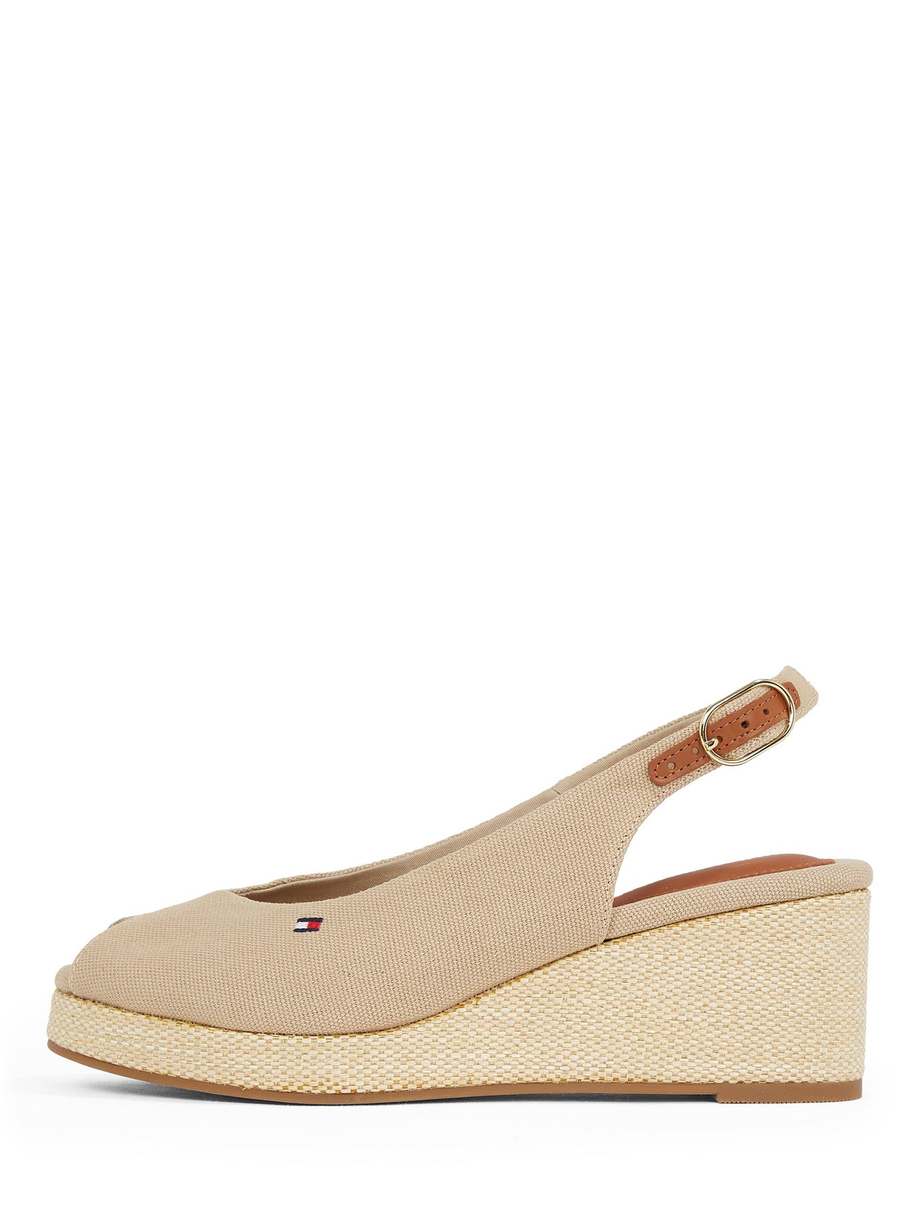 Product image 6 of 6, which shows Tommy Hilfiger Canvas Slingback Wedge Espadrille Sandals, Horseradish, EU37