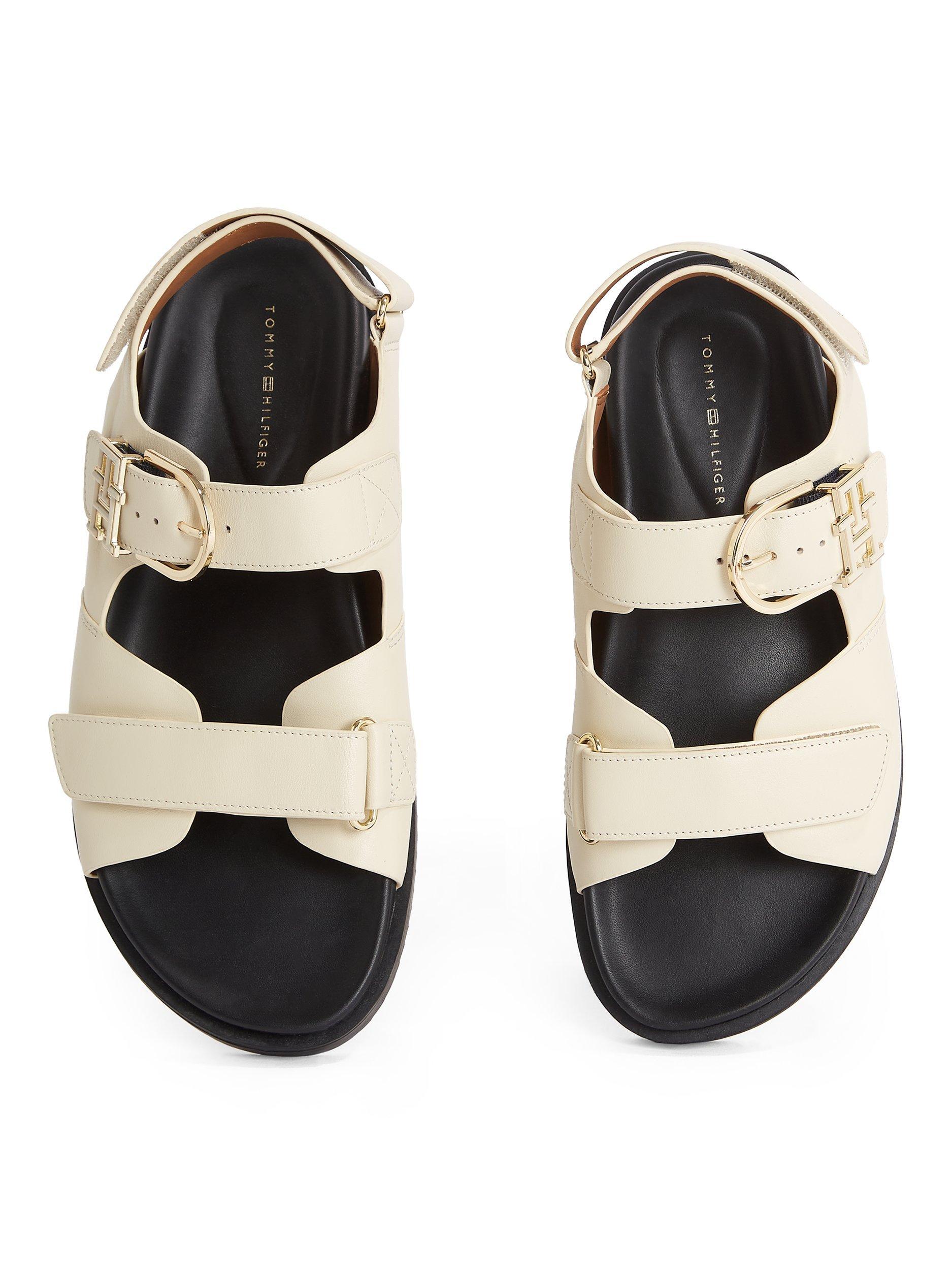 Product image 5 of 6, which shows Tommy Hilfiger TH Monogram Leather Cleat Sandals, Muslin, EU36