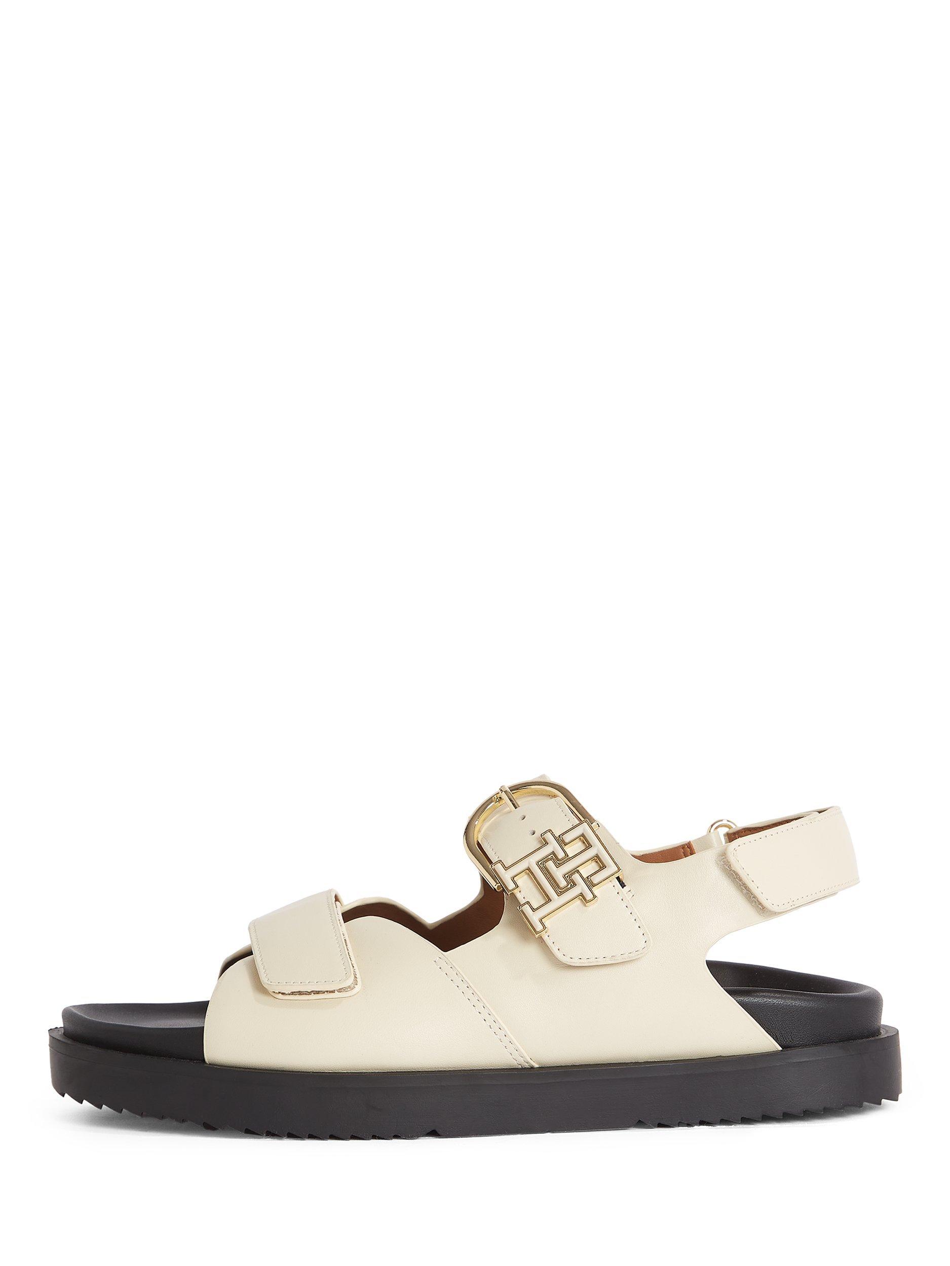 Product image 6 of 6, which shows Tommy Hilfiger TH Monogram Leather Cleat Sandals, Muslin, EU36