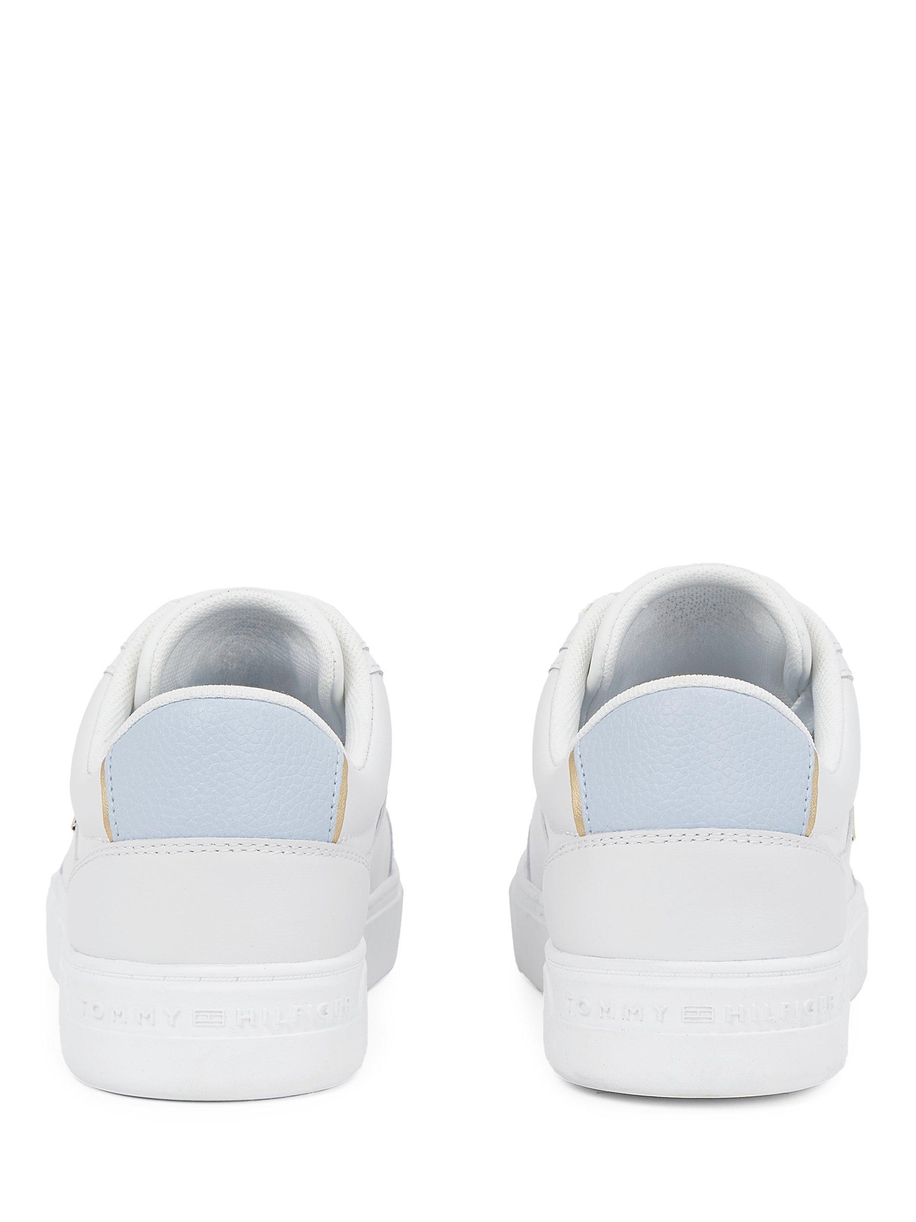 Product image 4 of 6, which shows Tommy Hilfiger Essential Chic Lace Up Trainers, Ecru/Breezy Blue, EU37