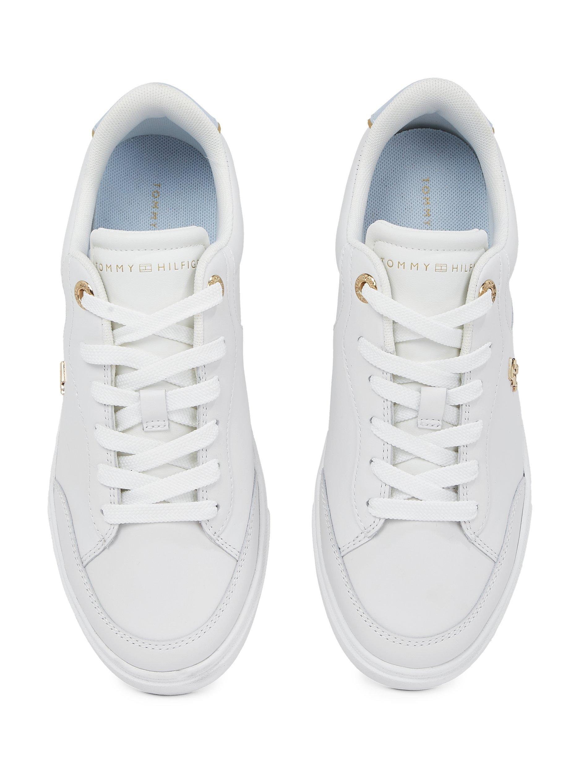 Product image 5 of 6, which shows Tommy Hilfiger Essential Chic Lace Up Trainers, Ecru/Breezy Blue, EU37