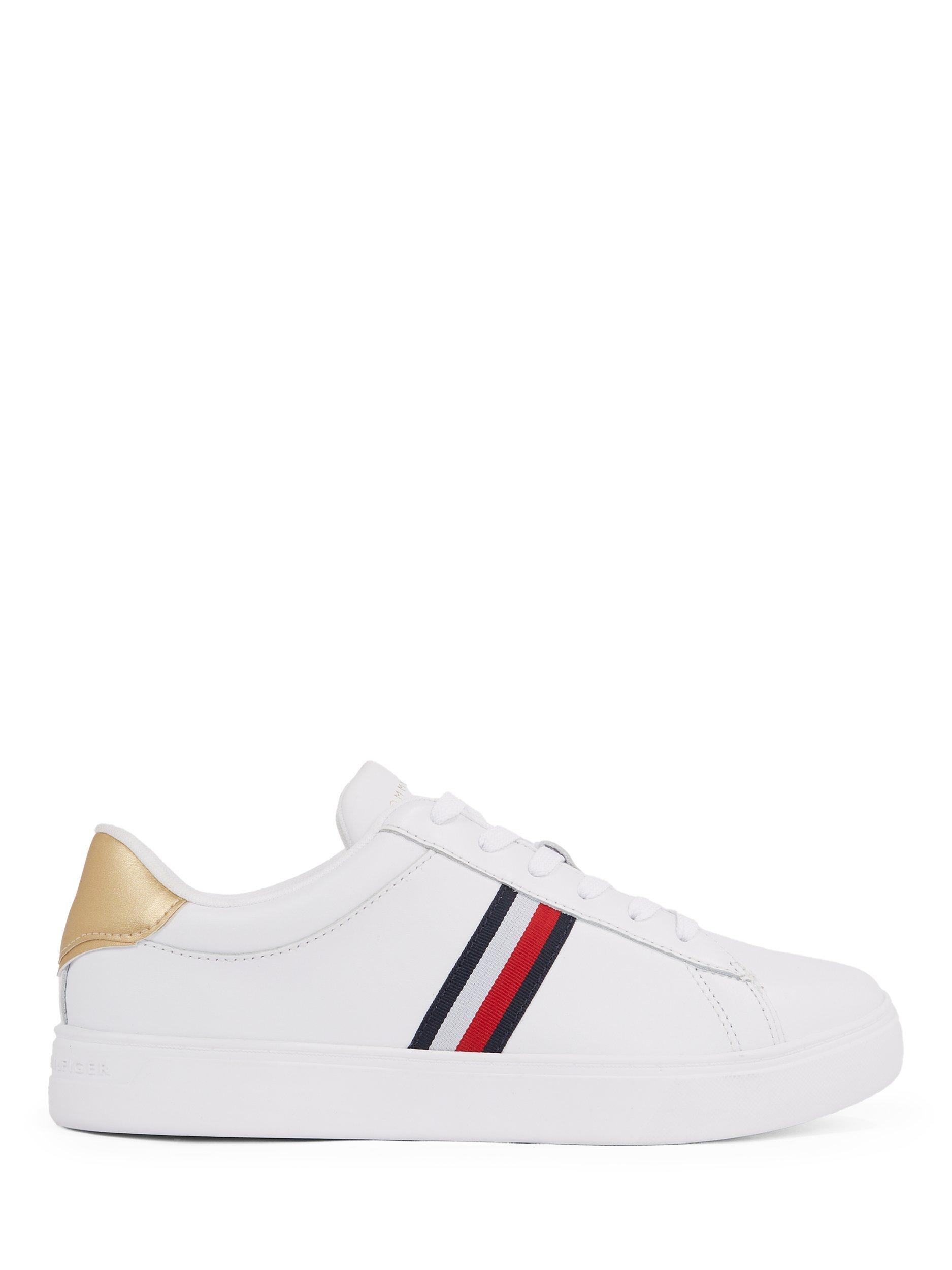 Product image 1 of 6, which shows Tommy Hilfiger Essential Court Lace Up Trainers, White, EU36
