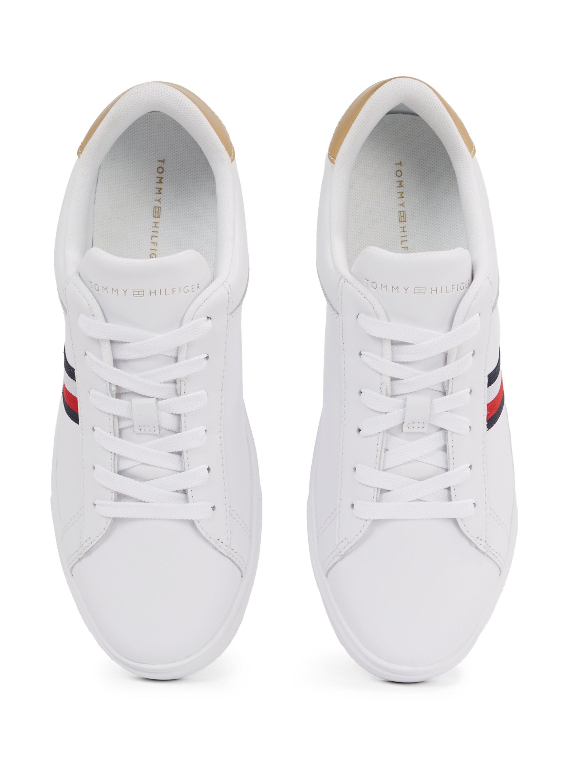 Product image 5 of 6, which shows Tommy Hilfiger Essential Court Lace Up Trainers, White, EU36