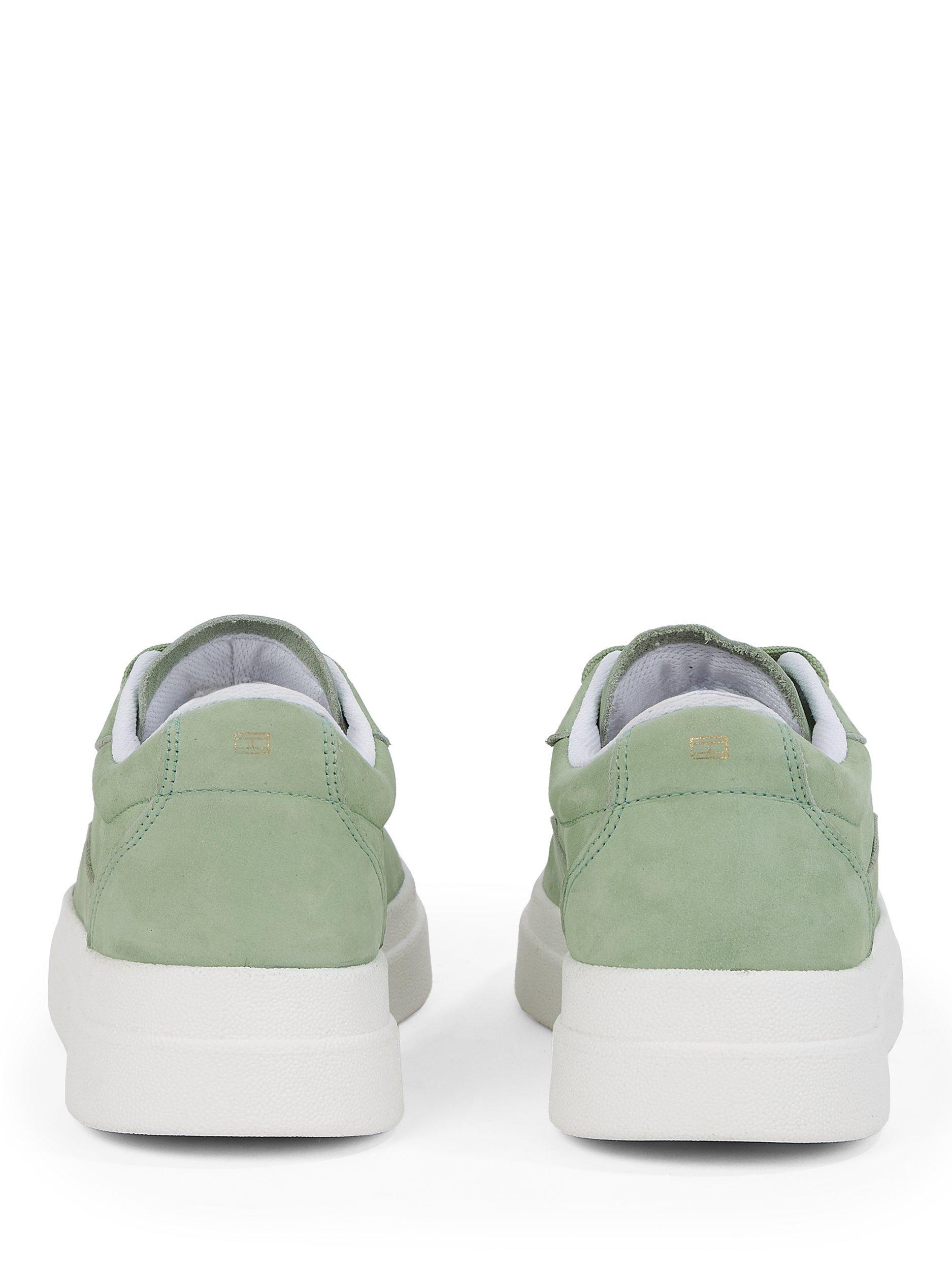 Product image 4 of 7, which shows Tommy Hilfiger Leather Metallic Logo Court Trainers, Flora, EU36