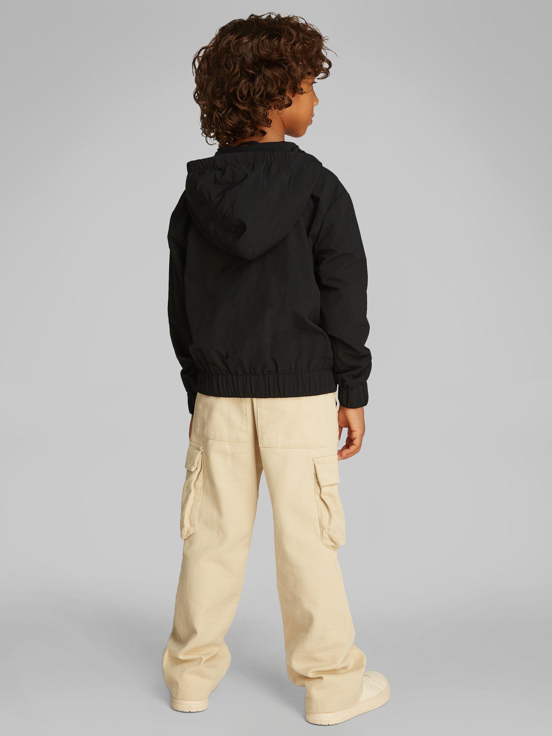 Product image 2 of 5, which shows Calvin Klein Kids' Essential Monologo Windbreaker Jacket, Black, 8 years