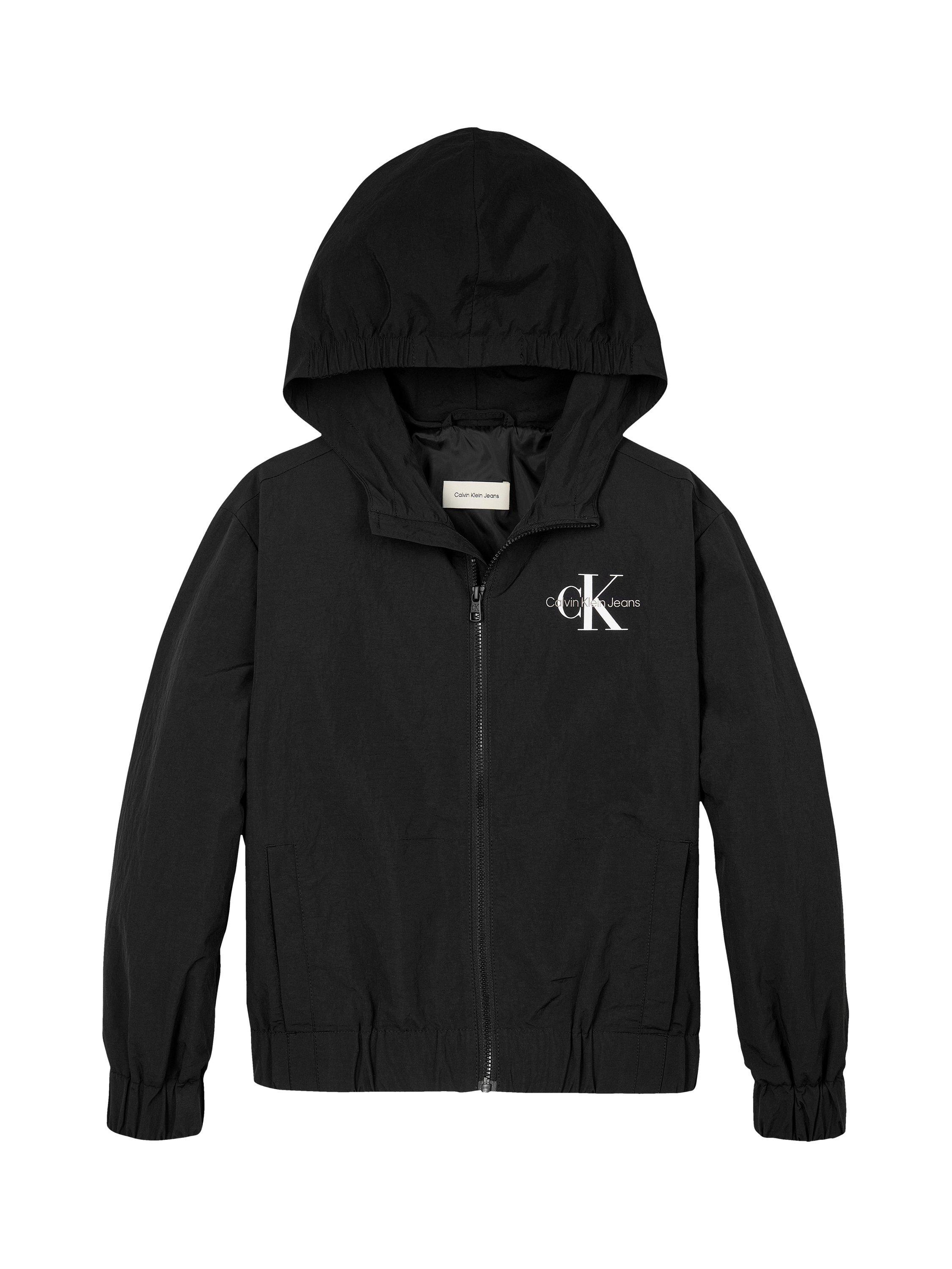 Product image 4 of 5, which shows Calvin Klein Kids' Essential Monologo Windbreaker Jacket, Black, 8 years
